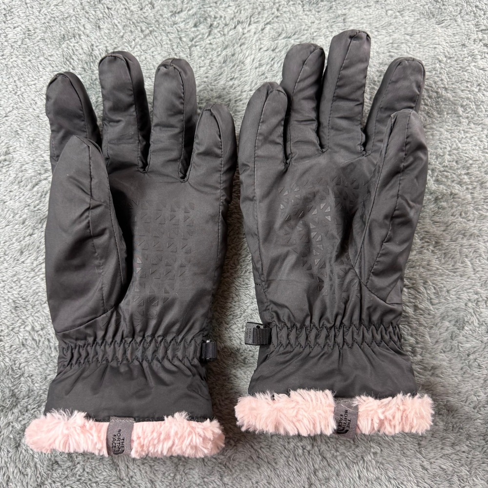 The North Face Womens Black Pink Quilted Faux Fur Lined Thermal Gloves Size M - Picture 9 of 10